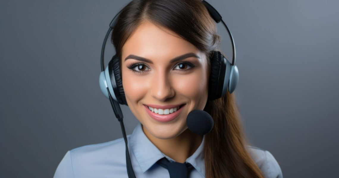 young woman telemarketer agent and corporate operator concept young woman telemarketer agent and corporate operator concept